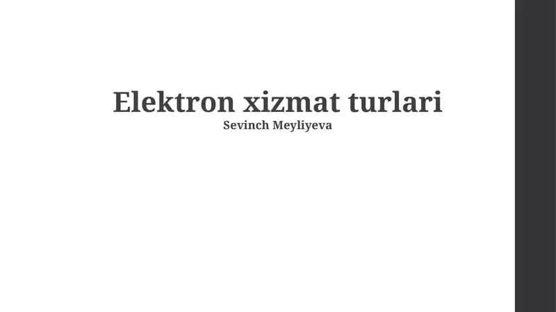 Elektron xizmat turlari