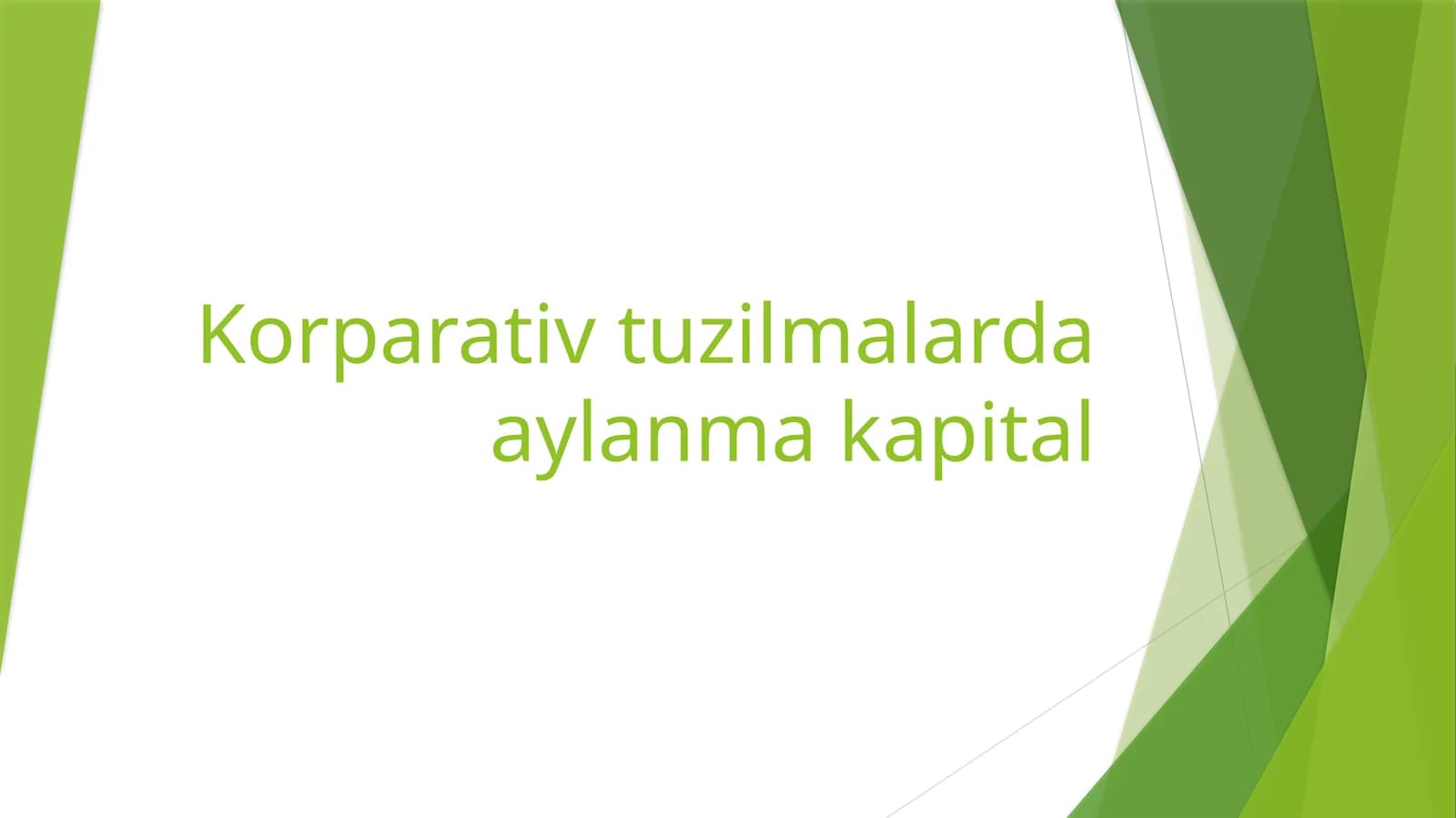 Korparativ tuzilmalarda aylanma kapital