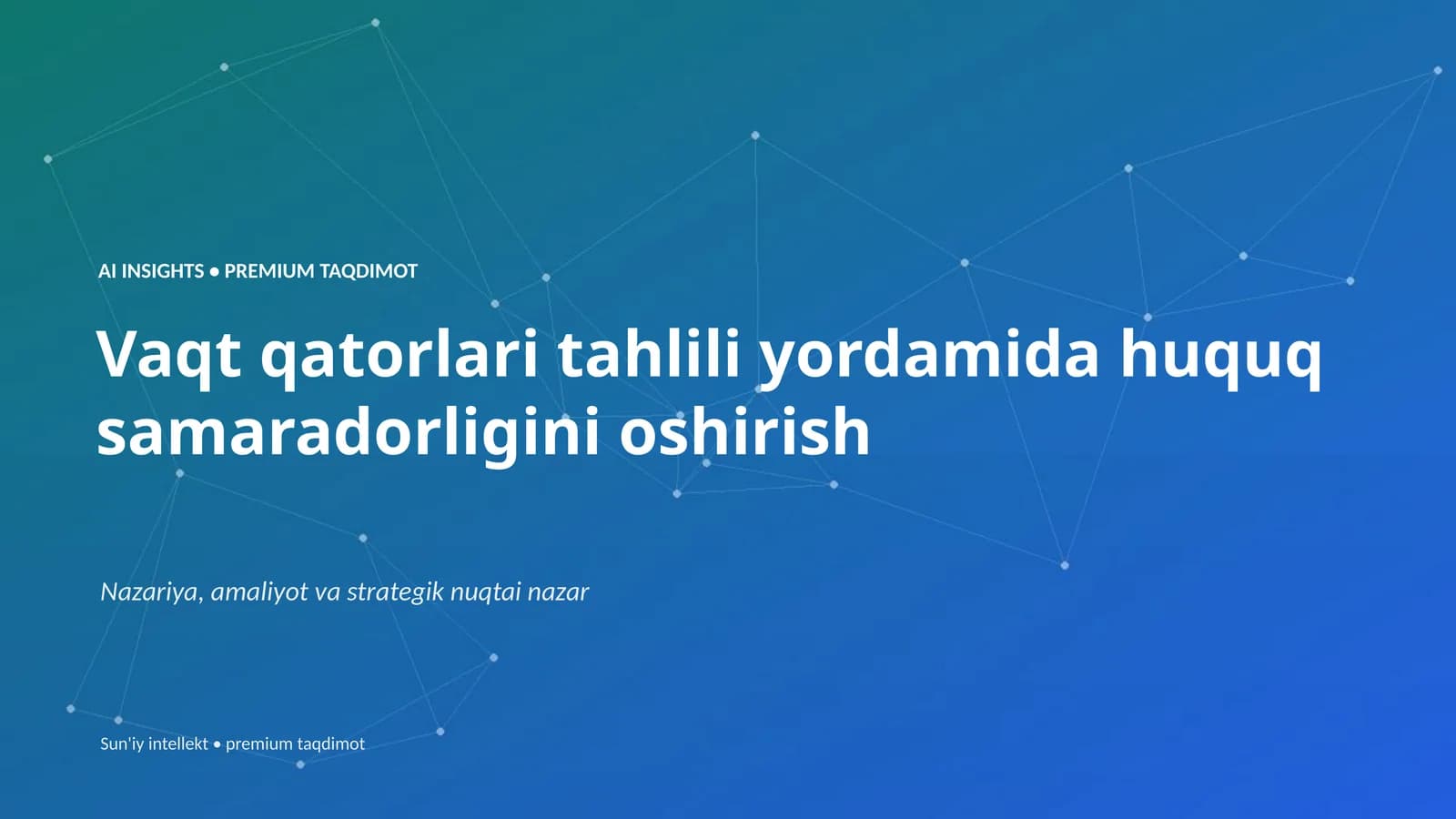 Vaqt qatorlari tahlili yordamida huquq samaradorligini oshirish