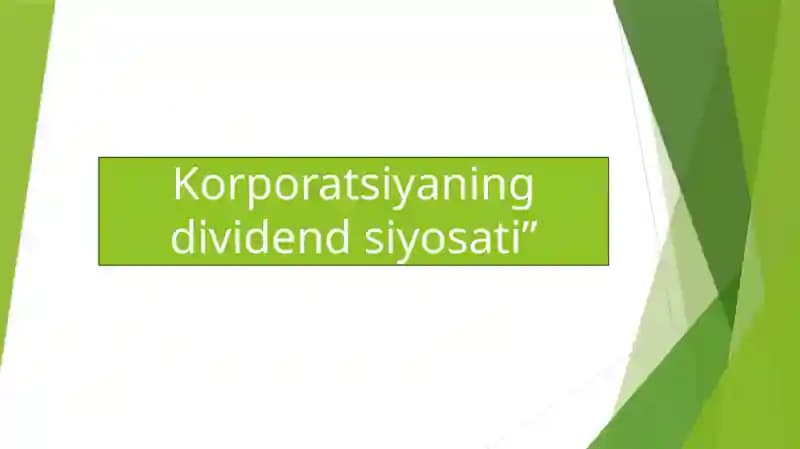 Dividend siyosati