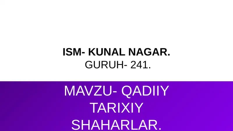 Qadii tarixiy shaharlar