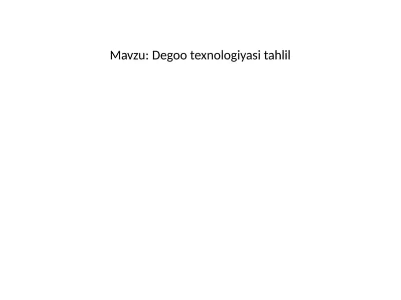 Degoo texnologiyasi tahlili