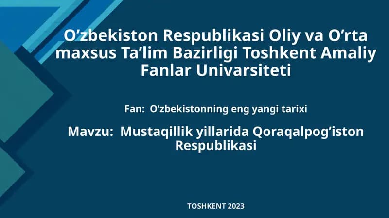 Mustaqillik yillarida Qoraqalpog’iston Respublikasi