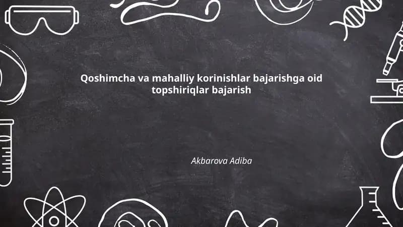 Qo'shimcha va mahalliy ko'rinishlar bajarishga oid topshiriqlar bajarish