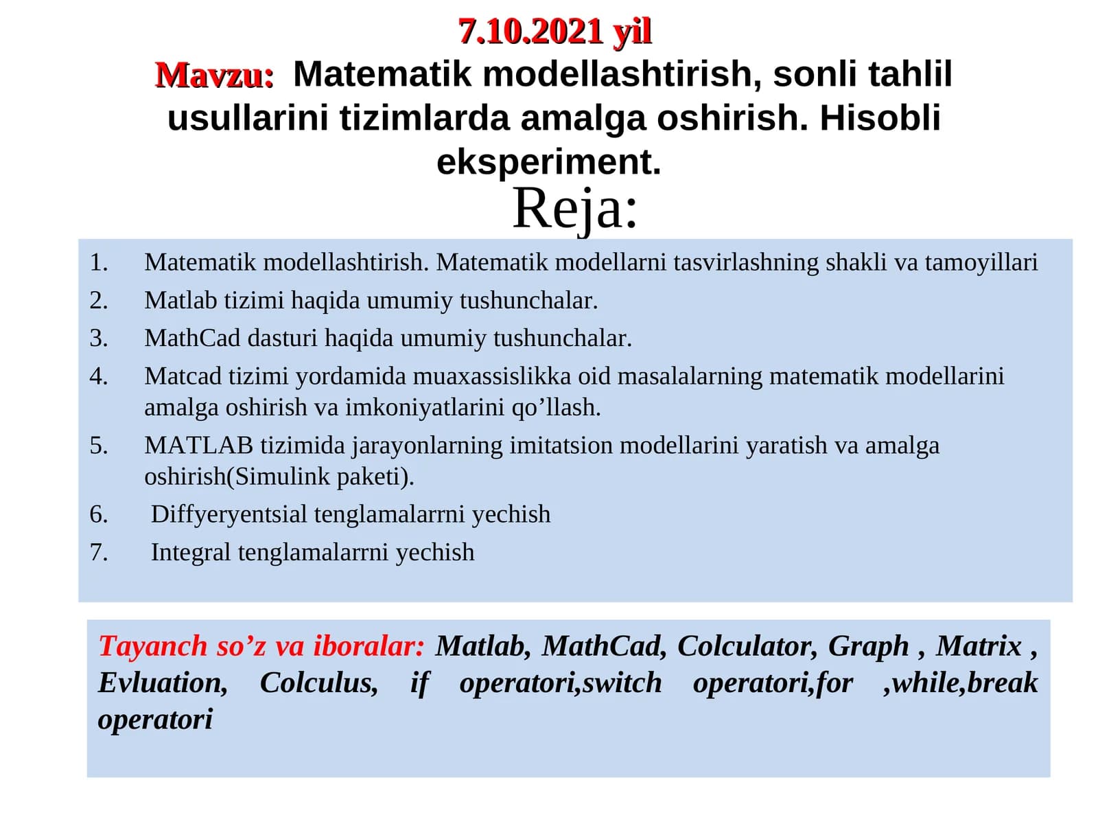 Matematik Modellashtirish
