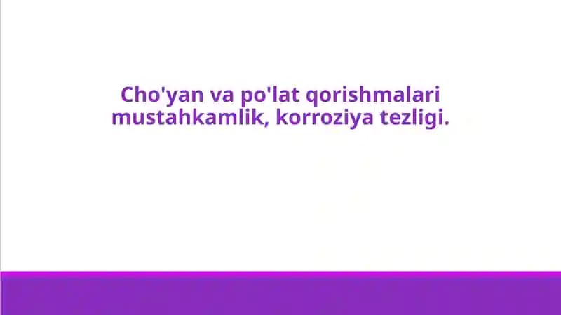 Cho'yan va po'lat qorishmalarining mexanik xususiyatlari va mustahkamlik darajalari