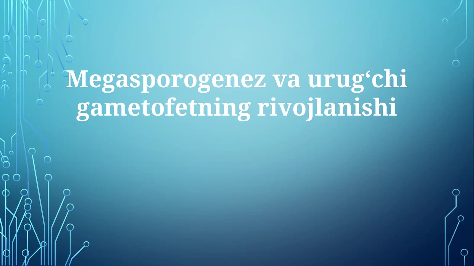 Megasporogenez va Urg'ochi Gametofetning Rivojlanishi