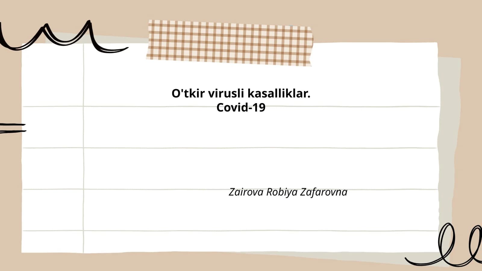 O'tkir virusli kasalliklar.Covid-19