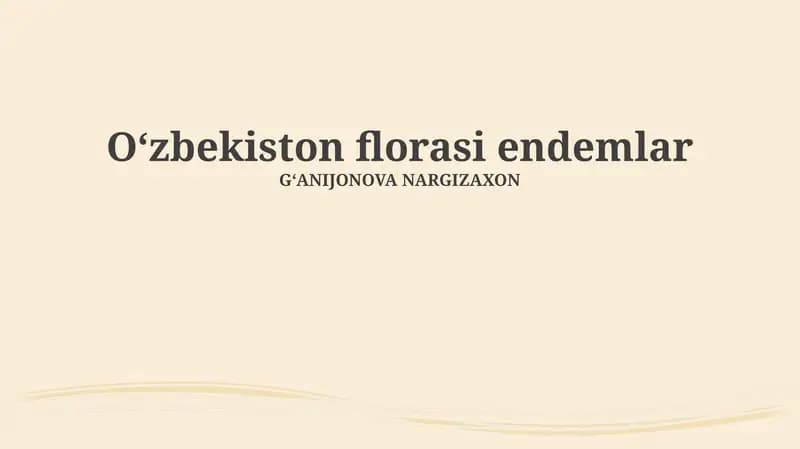 Oʻzbekiston florasi endemlar