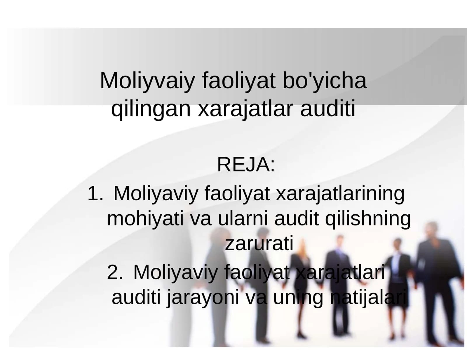 Moliyvaiy faoliyat bo'yicha qilingan xarajatlar auditi