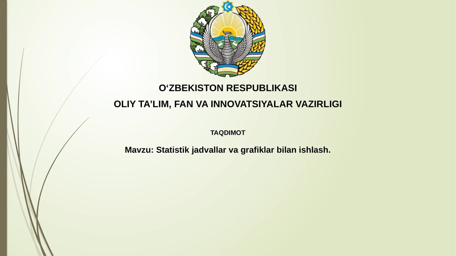 Statistik jadvallar vagrafiklarbilanishlash