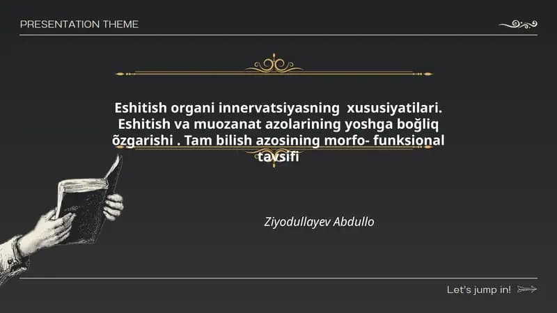 Eshitish organi innervatsiyasning xususiyatilari