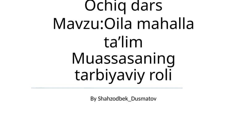 Mahalla ta'lim