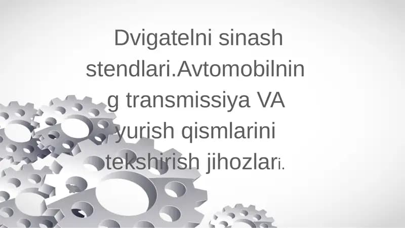 Dvigatelni sinash stendlari.