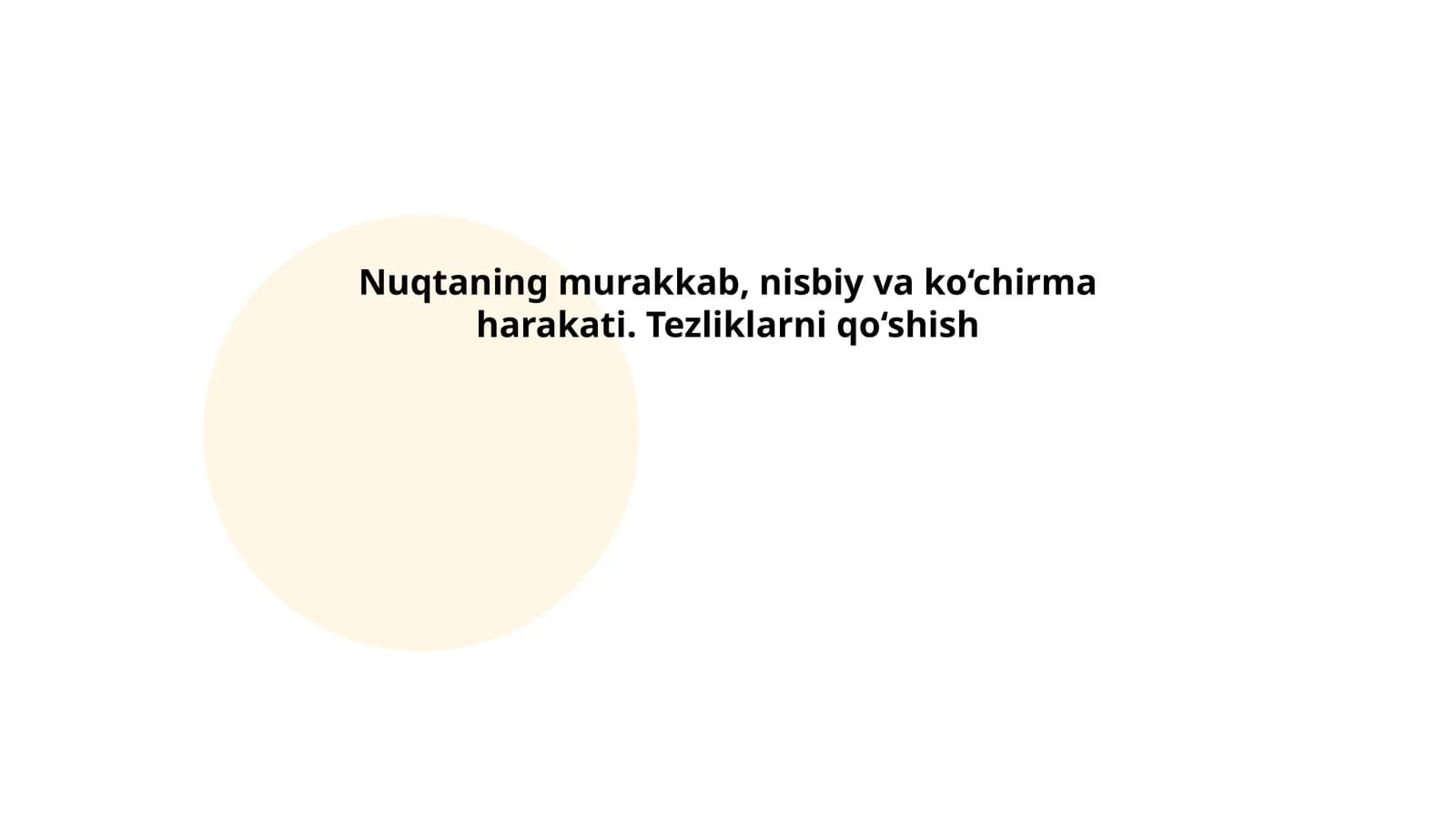 Murakkab Harakat Tushunchasi