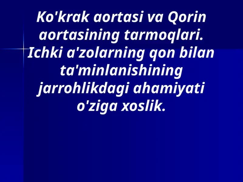 Aortaning tushuvchi qismi