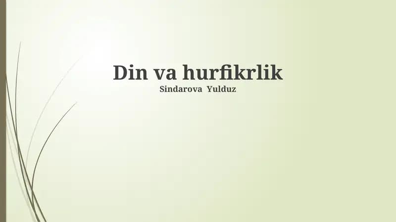Din va hurfikrlik