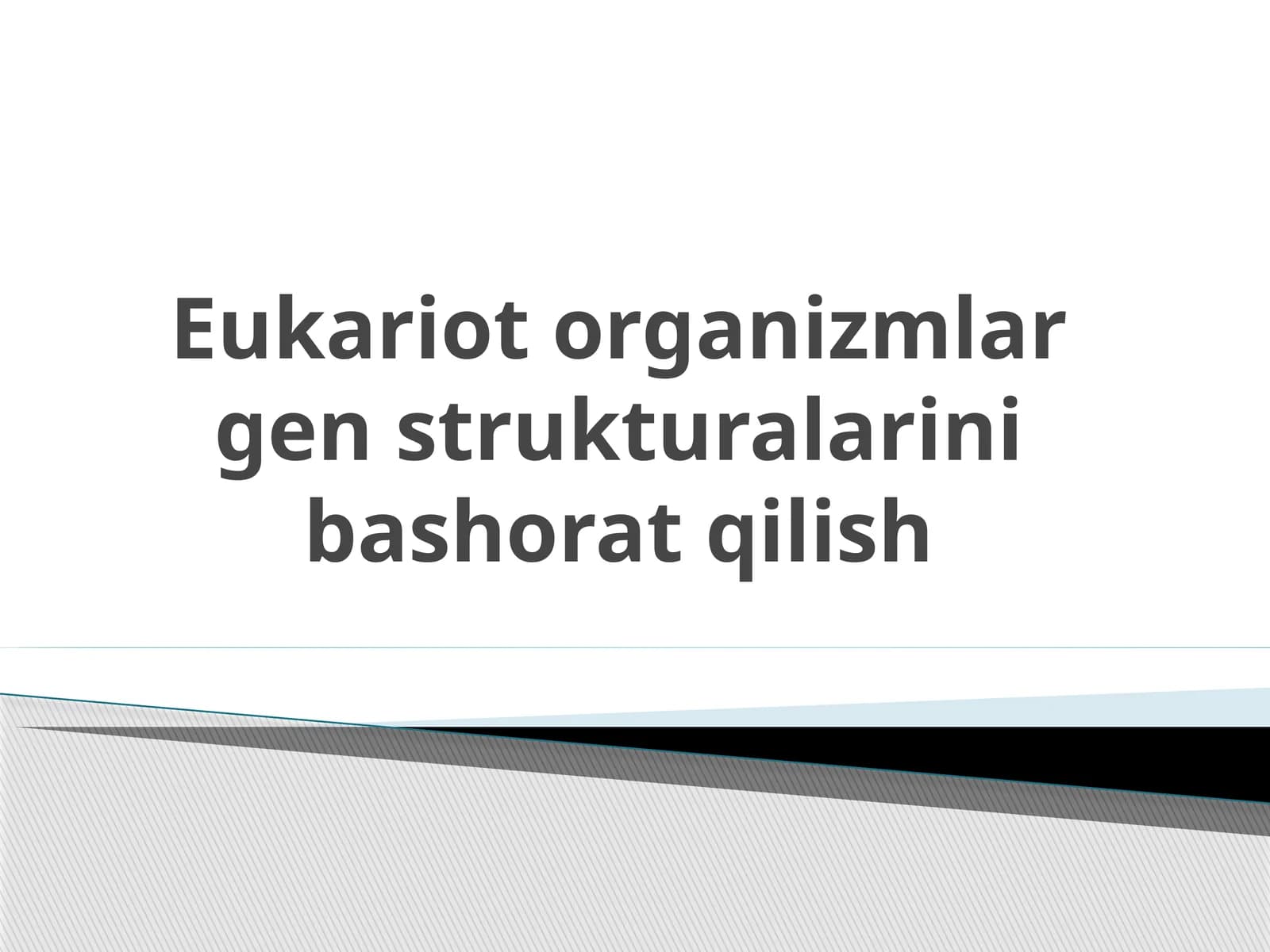 Eukariot organizmlar gen strukturalarini bashorat qilish