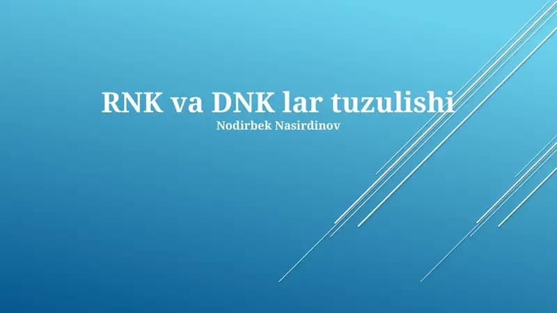 RNK va DNK lar tuzulishi