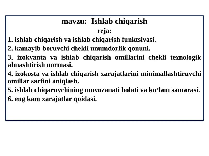 Ishlabchiqarish