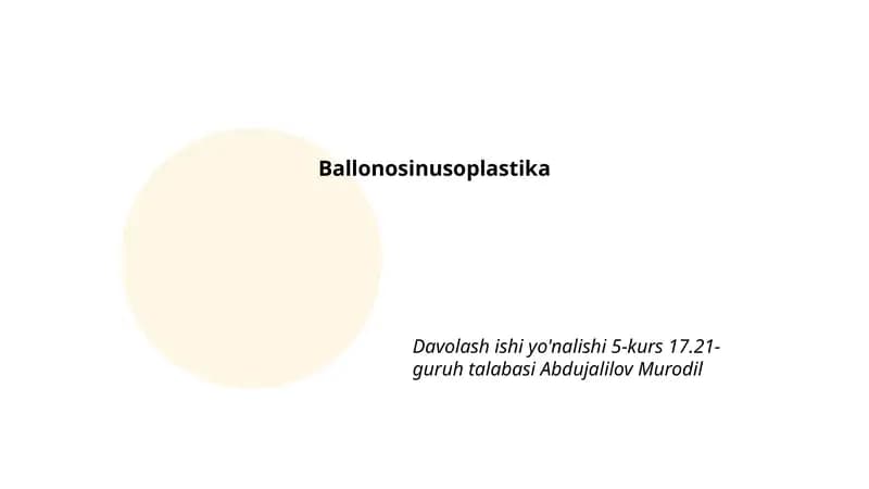 Ballonosinusoplastika