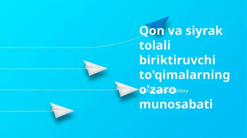 Qon va siyrak tolali biriktiruvchi to'qimalarning o'zaro munosabati
