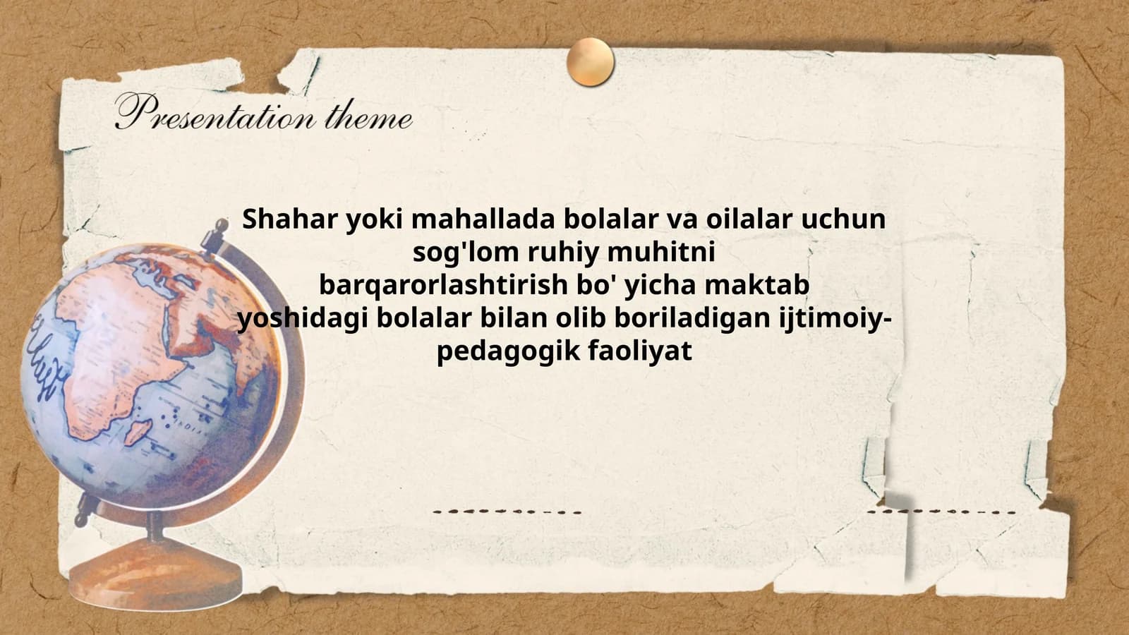 Shahar yoki mahallada bolalar va oilalar uchun sog'lom ruhiy muhitni barqarorlashtirish bo'yicha maktab yoshidagi bolalar bilan olib boriladigan ijtimoiy-pedagogik faoliyat