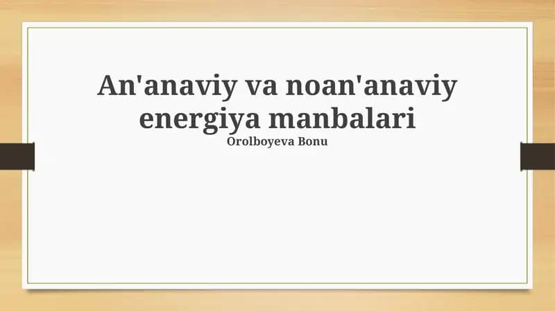 Energiya manbalari