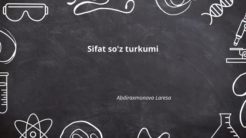 Sifat so'z turkumi