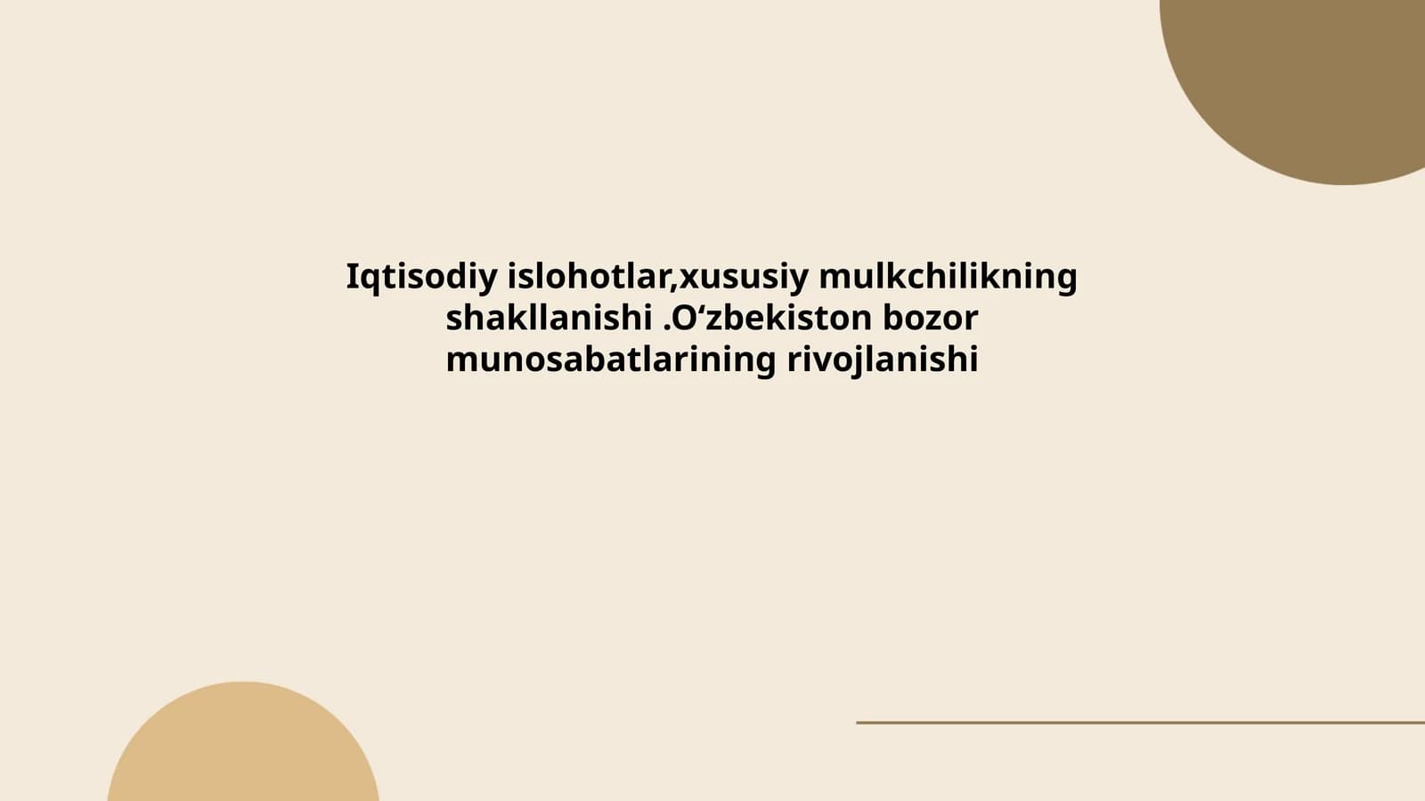 Oʻzbekiston iqtisodiy islohotlari tarixiy rivojlanishi