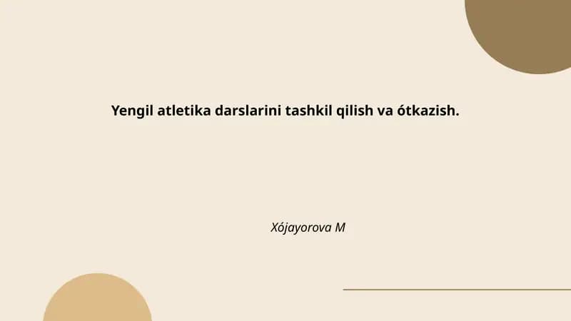 Yengil atletika darslari