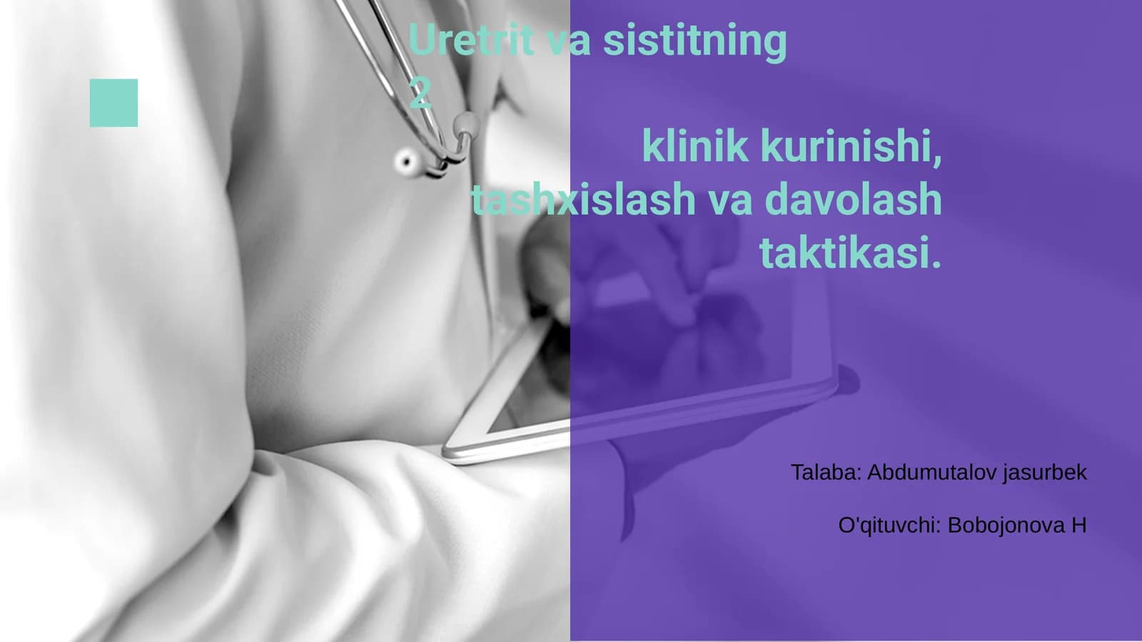 Uretrit va sistitning klinik ko‘rinishlari
