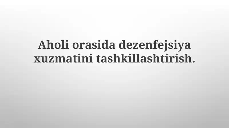 Aholiorasidadezenfejsiyaxuzmatinitashkillashtirish