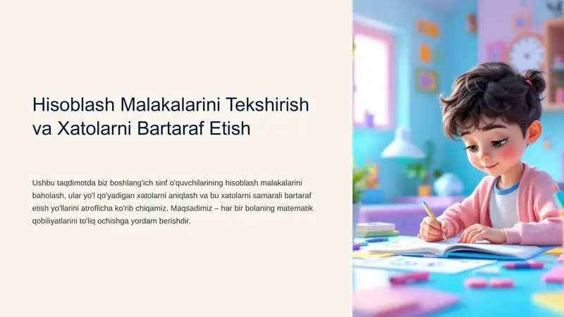 Hisoblash Malakalarini Tekshirish va Xatolarni Bartaraf Etish