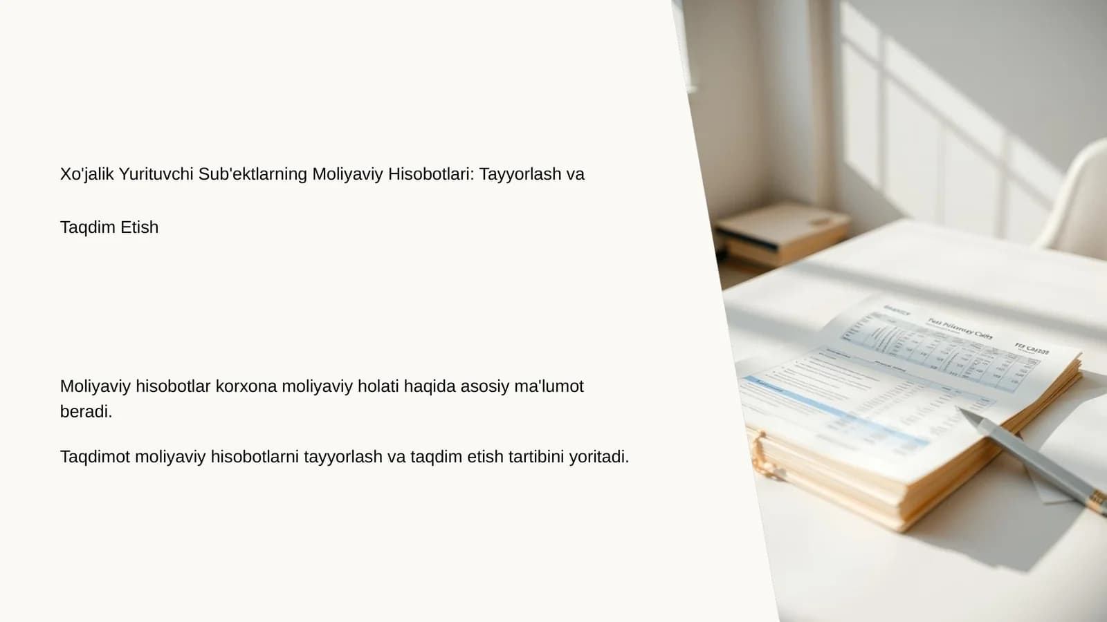 Moliyaviy Hisobotlar
