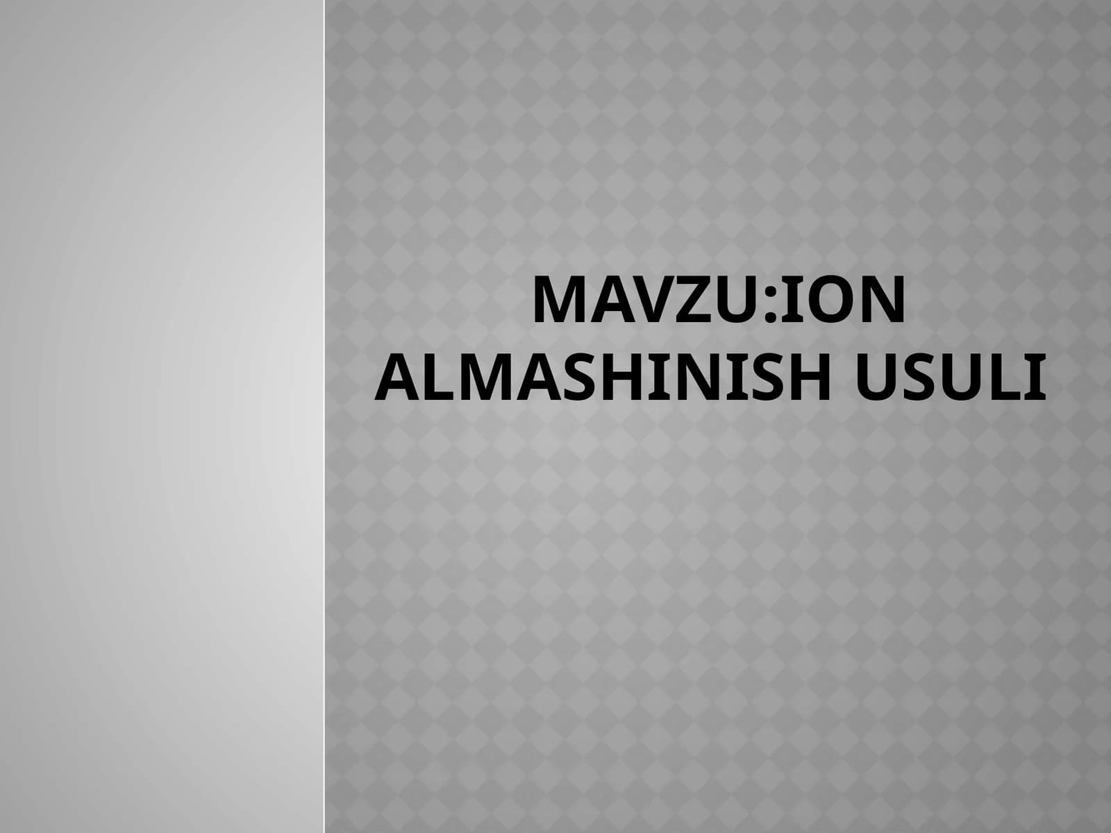 Ion almashinish usuli