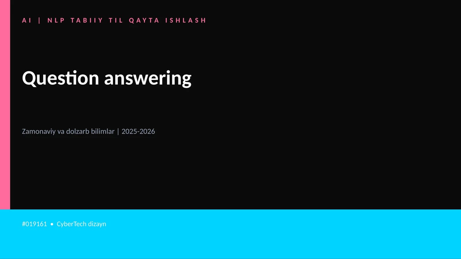 AI | NLP TABIIY TIL QAYTA ISHLASH