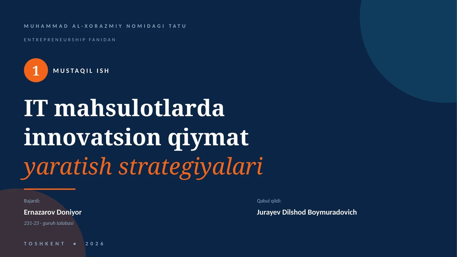 IT mahsulotlarda innovatsion qiymat yaratish strategiyalari