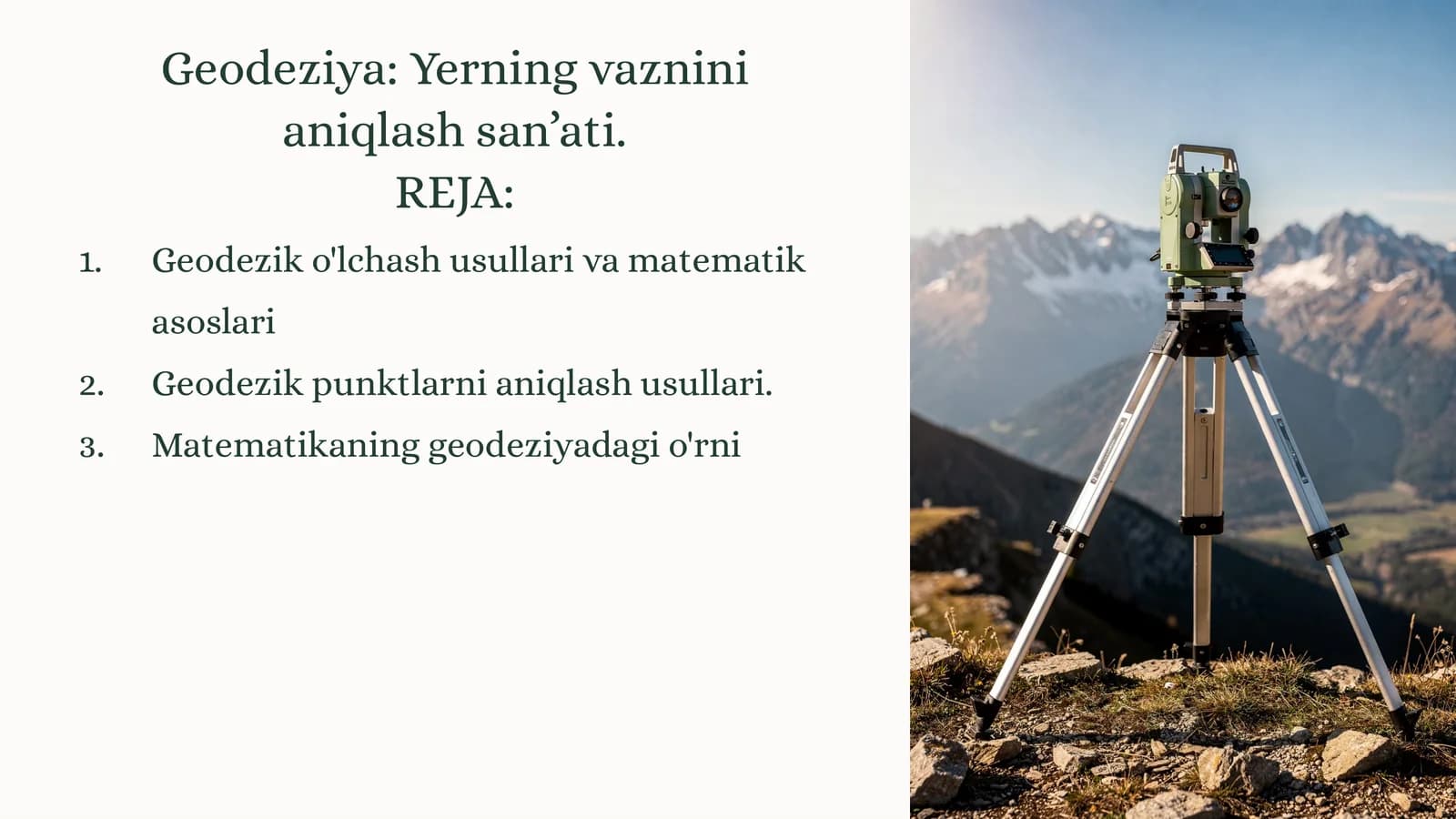 Geodeziya: Yerning vazninianiqlashsan’ati