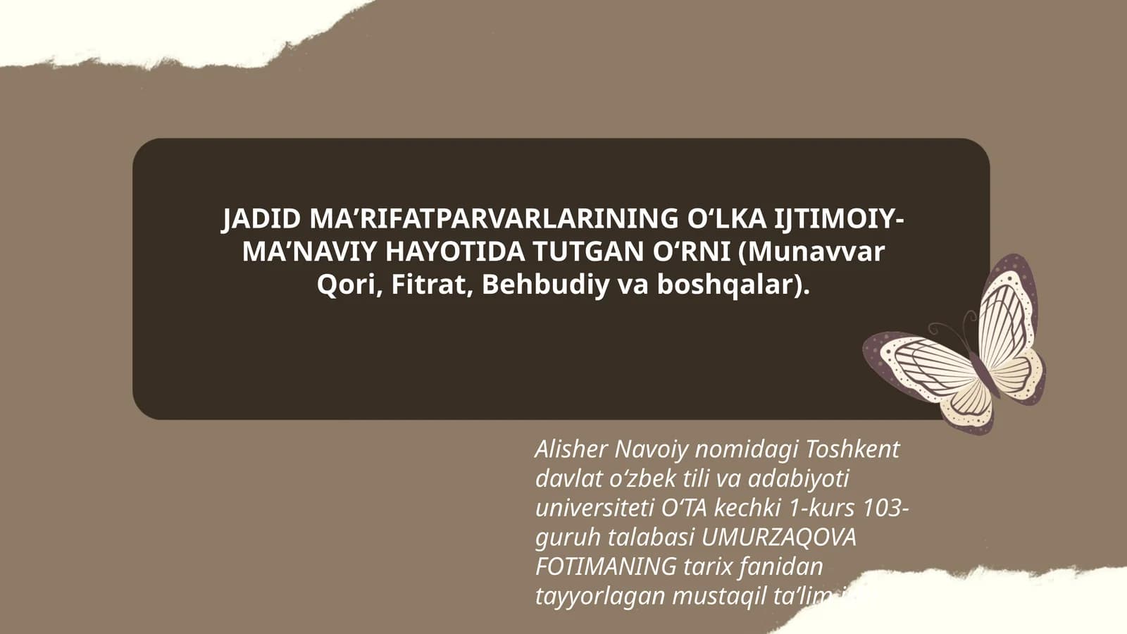 UMURZAQOVA FOTIMANING TARIXI