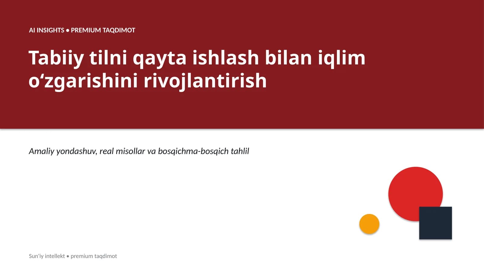 AI INSIGHTS • PREMIUM TAQDIMOT