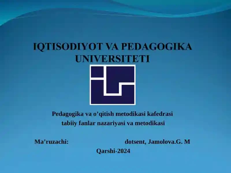 Tabiiy fanlar nazariyasi va metodikasi
