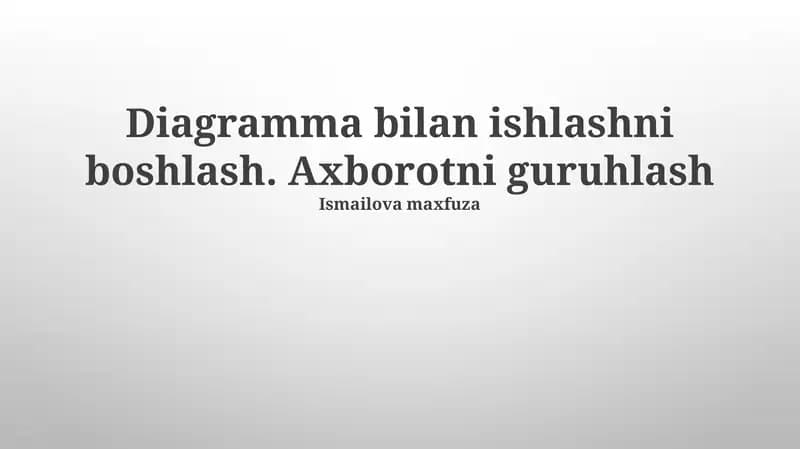 Diagrammalar bilan ishlash
