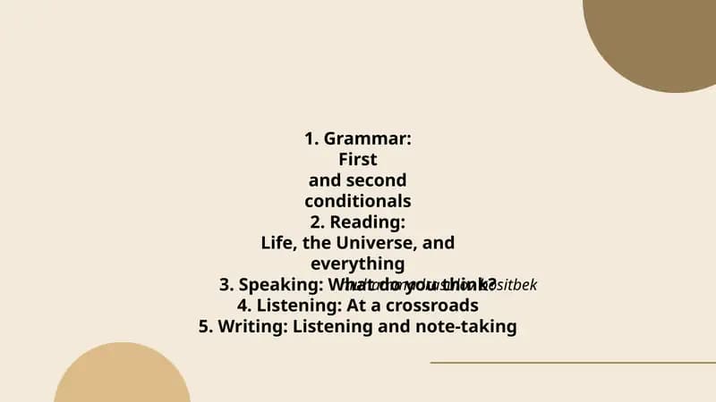 Grammar, Reading, Speaking, Listening, Writing