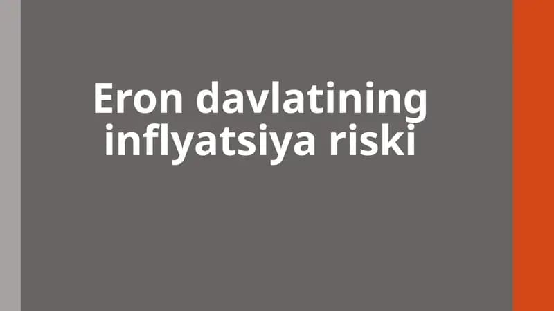 Eron davlatining inflyatsiya riski