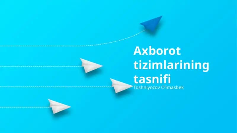 Axborot tizimlarining tasnifi