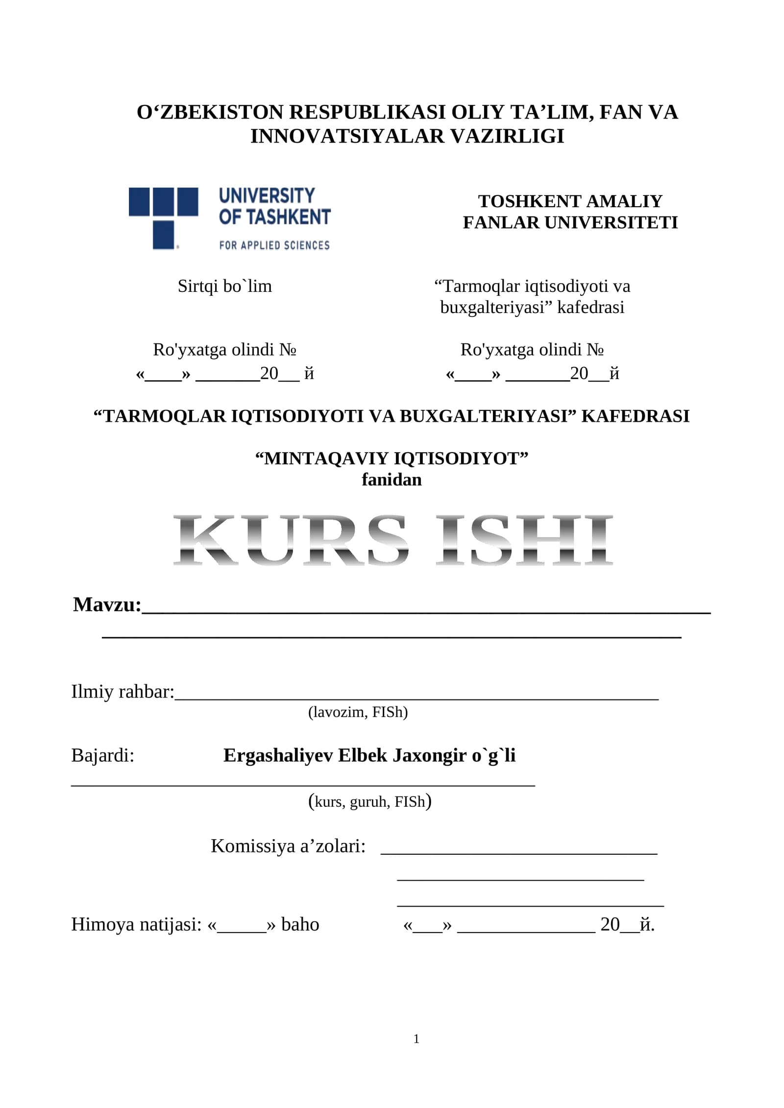 Toshkent Amaliy Fanlar Universiteti