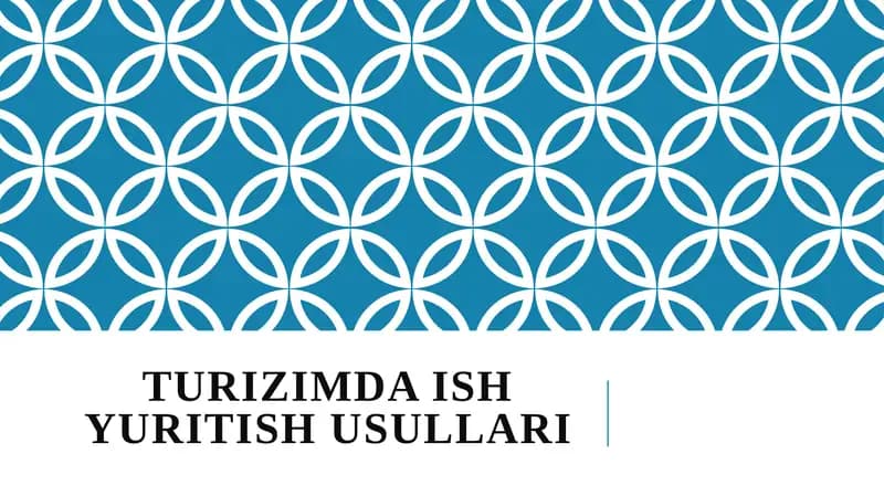 Turizimda ish yuritish usullari