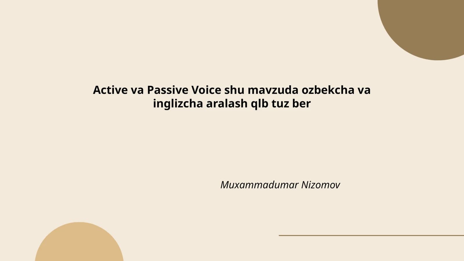 Active va Passive Voice