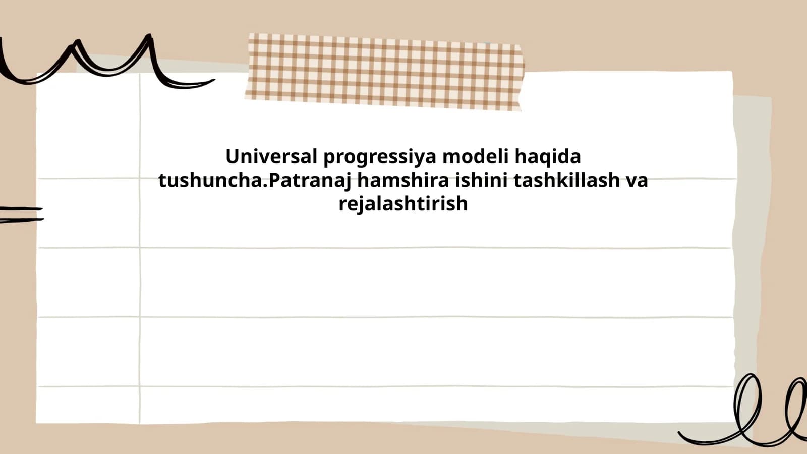 Universal progressiya modeli haqida tushuncha